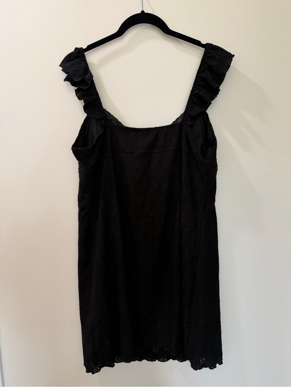 NWT Wild Fable Black Eyelet A-line Mini Dress - Picture 8 of 8